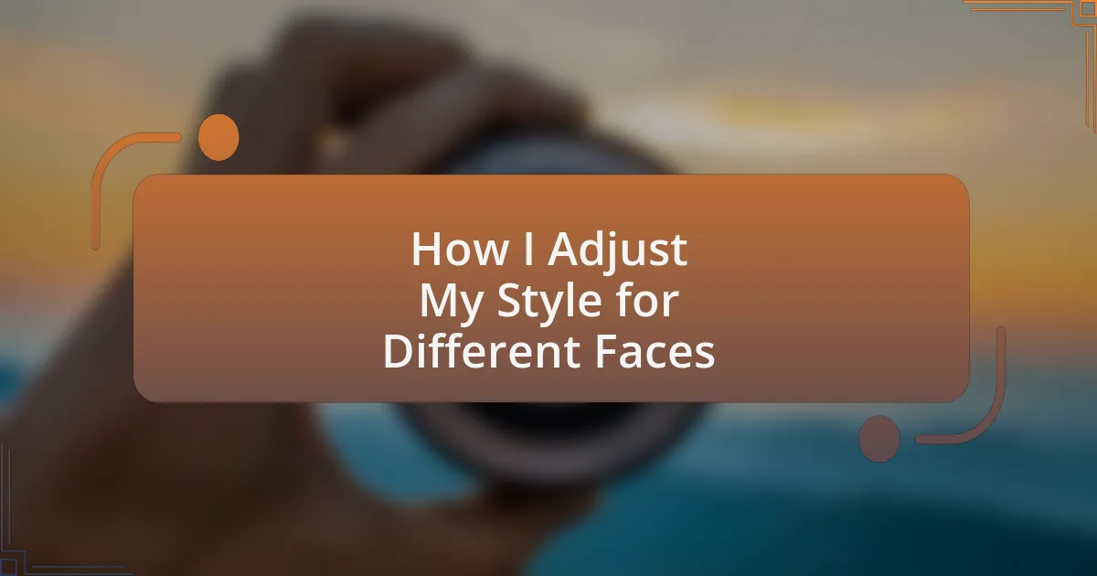 How I Adjust My Style for Different Faces