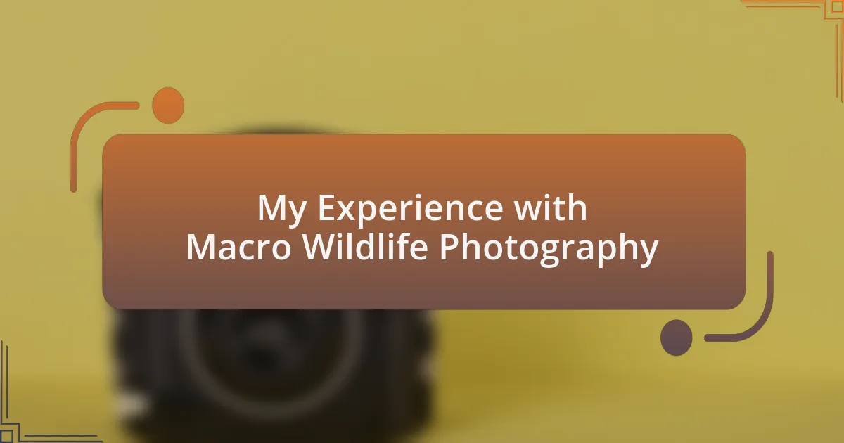 My Experience with Macro Wildlife Photography