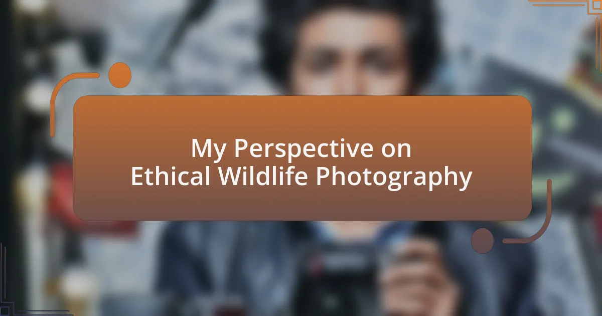 My Perspective on Ethical Wildlife Photography